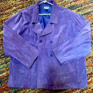 Purple suede double breasted jacket. 2X